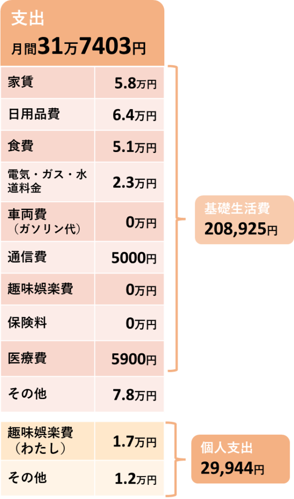 12月の支出の内訳